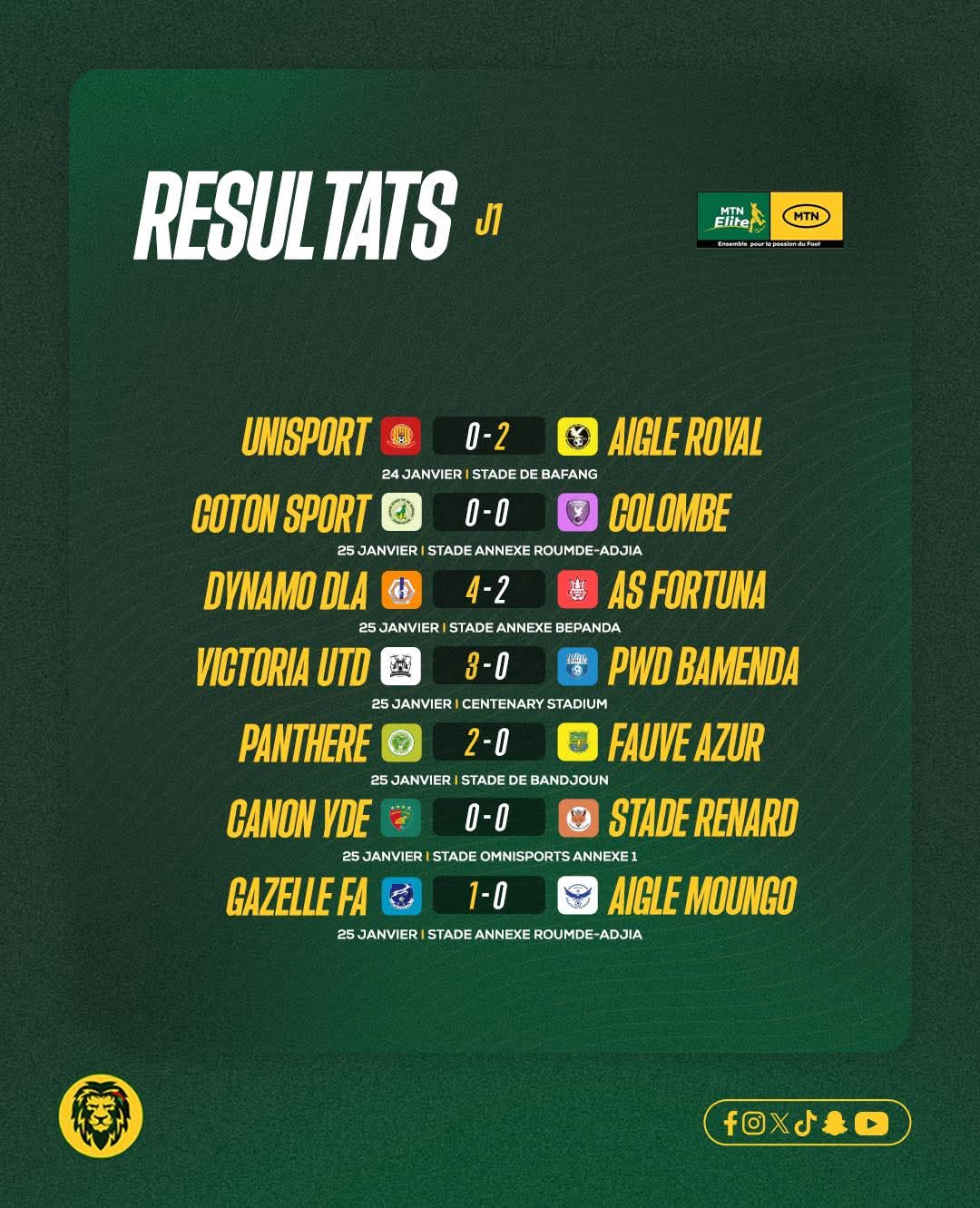 Elite One : Victoire éclatante du Dynamo Club de Douala !